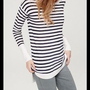 Striped high lo sweater
